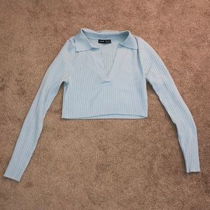 Soft collared crop top